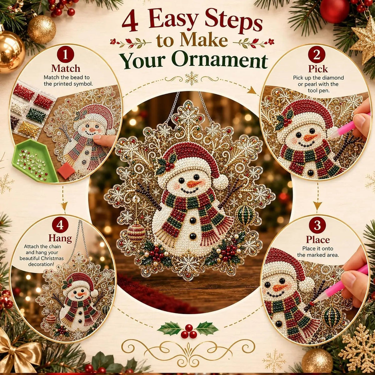 Christmas Pearl Diamond Painting Suncatcher Kit