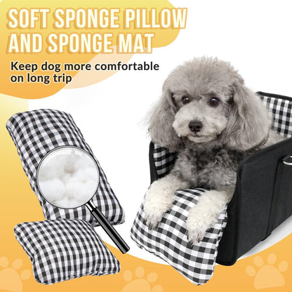 Console Dog Cat Car Seat, Dog Booster Seat for Small Dogs Cats Under 11lbs