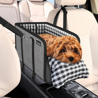 Console Dog Cat Car Seat, Dog Booster Seat for Small Dogs Cats Under 11lbs