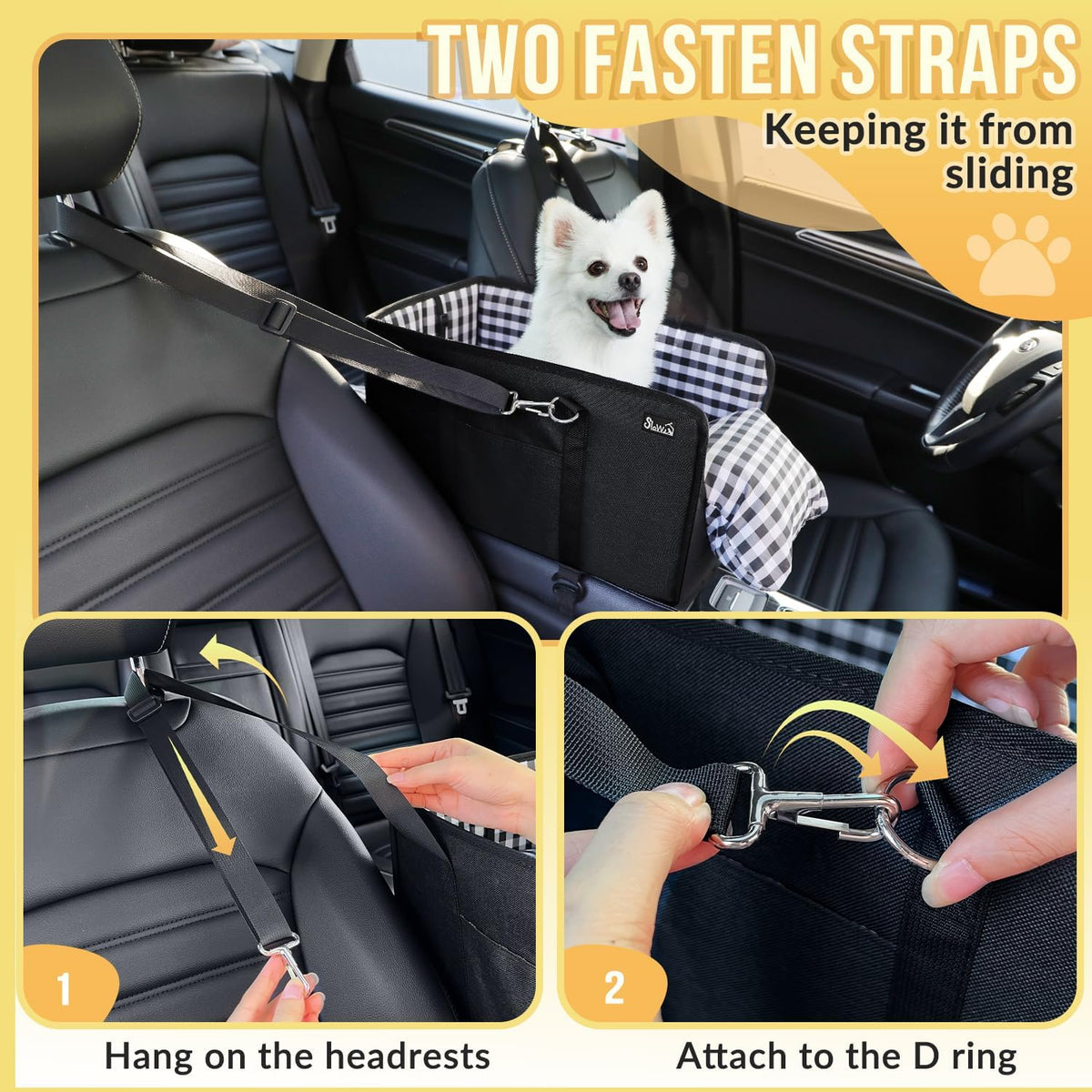 Console Dog Cat Car Seat, Dog Booster Seat for Small Dogs Cats Under 11lbs